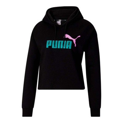 

Пуловер с укороченным логотипом Puma Ess, женская толстовка с капюшоном, размер , повседневная спортивная верхняя одежда 5, Черный, Puma Ess Cropped Logo Pullover Hoodie