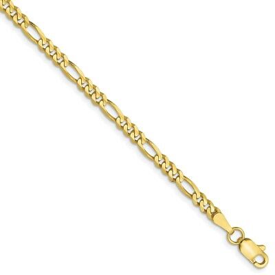 Pre-owned Superdealsforeverything Leslie's 10k Yellow Gold 3.0mm Figaro Chain; 7 Inch, Lobster Clasp