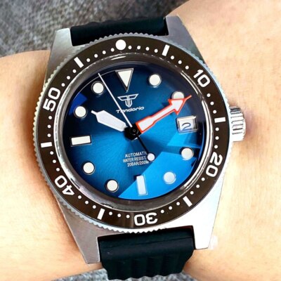 Tandorio 62MAS Blue Dial NH35 Automatic Mechanical Watch AR Domed Sapphire Glass