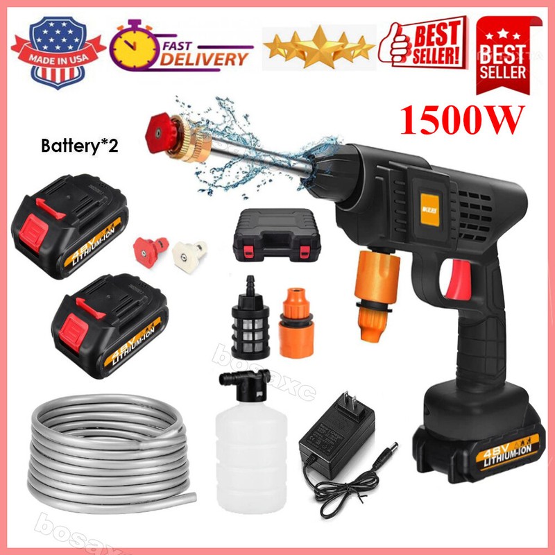 Portable Cordless Electric High Pressure Water Spray Gun Car Washer Cleaner Tool