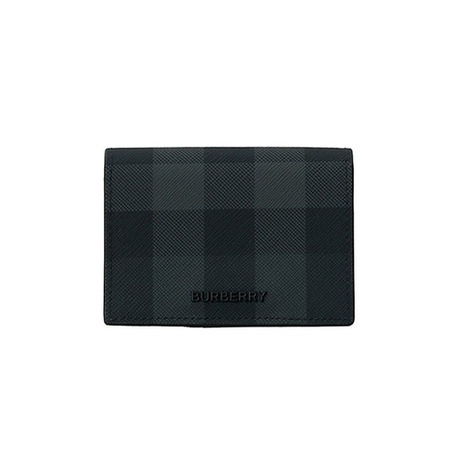 Pre-owned Burberry Id Wallet Ms Flint Brt 8070204 Charcoal A1208 In Gray
