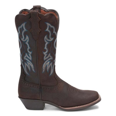 

Justin Boots Brandy Ковбойские женские коричневые повседневные ботинки с квадратным носком L2730, Коричневый, Justin Boots Brandy Square Toe Cowboy