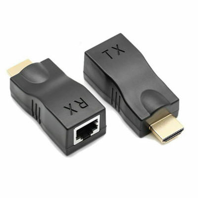HDMI Extender HDMI To RJ45 Over Cat 5e/6 Network LAN Ethernet Adapter 4K 1080P