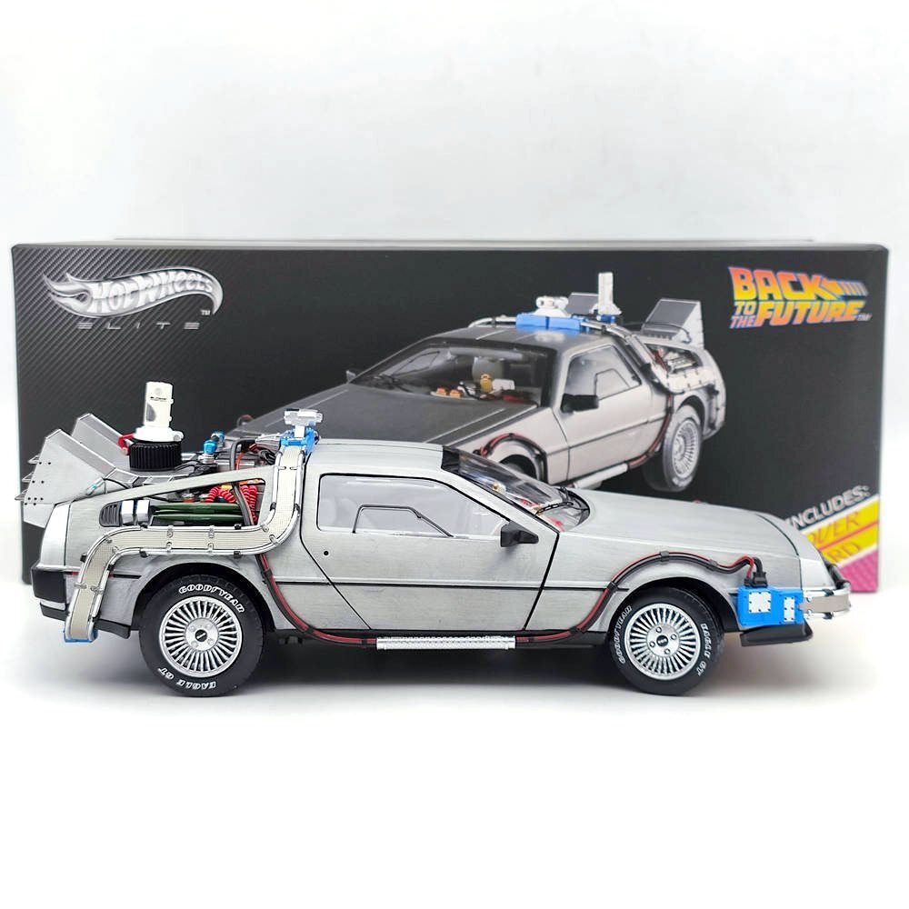 Hot Wheels 1/18 Elite Back To The Future Time Machine Delore