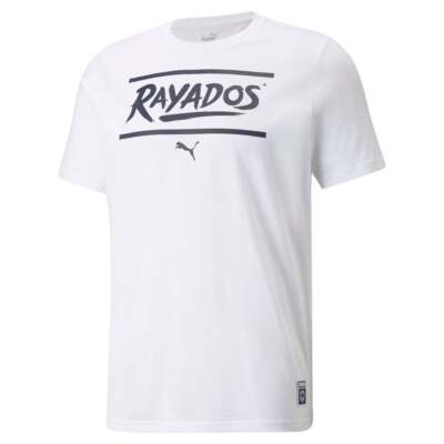 

Puma Rayados Crew Neck Short Sleeve TShirt Mens Size  Casual Tops 758903-05, Белый, Puma Rayados Crew Neck Short Sleeve TShirt