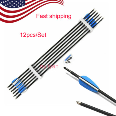 US 12pcs 28/" Carbon Arrows Spine1000 Archery Target Fit Compound bow Hunting