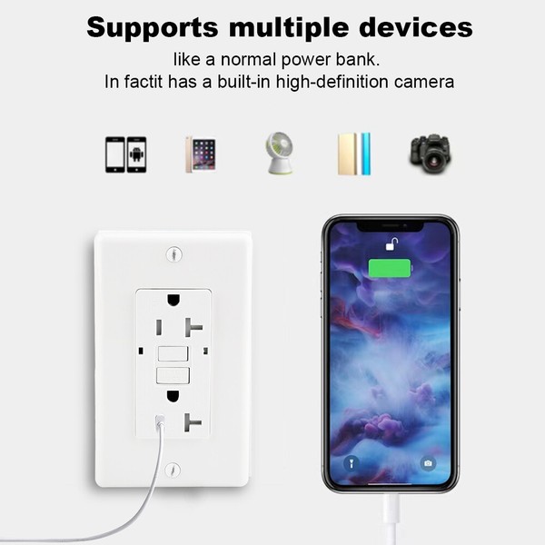 AC Wall Outlet Home Security Nanny Camera WiFi IP Night Vision Camera 1080P HD - Image 11