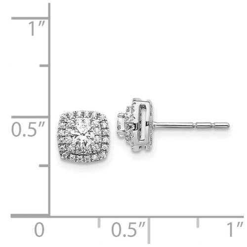 Pre-owned Goldia 14k White Gold Diamond Halo Earrings