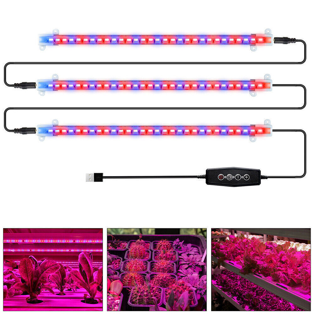 8/12W Red Blue Full Spectrum LED Grow Light Strips Dimmable Plant Growing Lamps