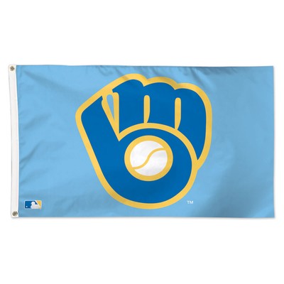 Ретро-перчатка с логотипом Milwaukee Brewers, флаг класса люкс размером 3 x 5 дюймов