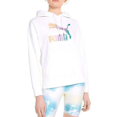 

Puma Crystal Galaxy Graphic Pullover Hoodie Womens Size  Повседневная верхняя одежда 5346, Белый