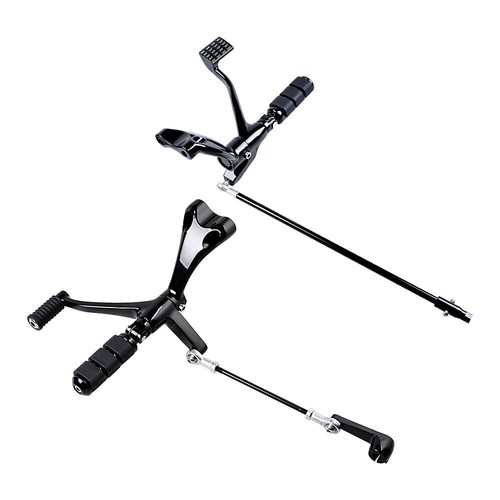 Black Forward Controls Foot Pegs Kit for Harley Sportster XL 883 1200 2014-2022