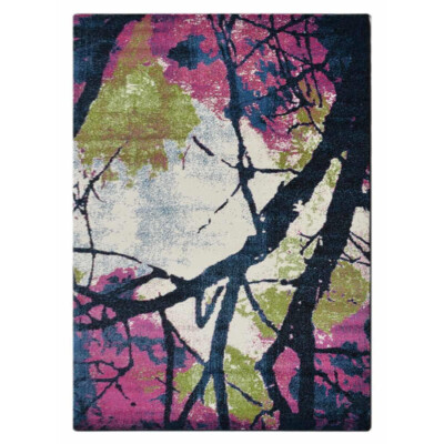 Machine Woven Heat Set Polypropylene Area Rug Floral Multicolor BBH Homes M00008