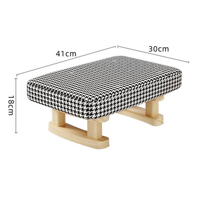 Wood Cushion Sitting Stool Sofa Low Foot Step Stool Changing Shoe Rest Seat USA