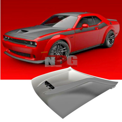 For 2008-2023 Dodge Challenger SRT style ALUMINUM hood with vented bezel