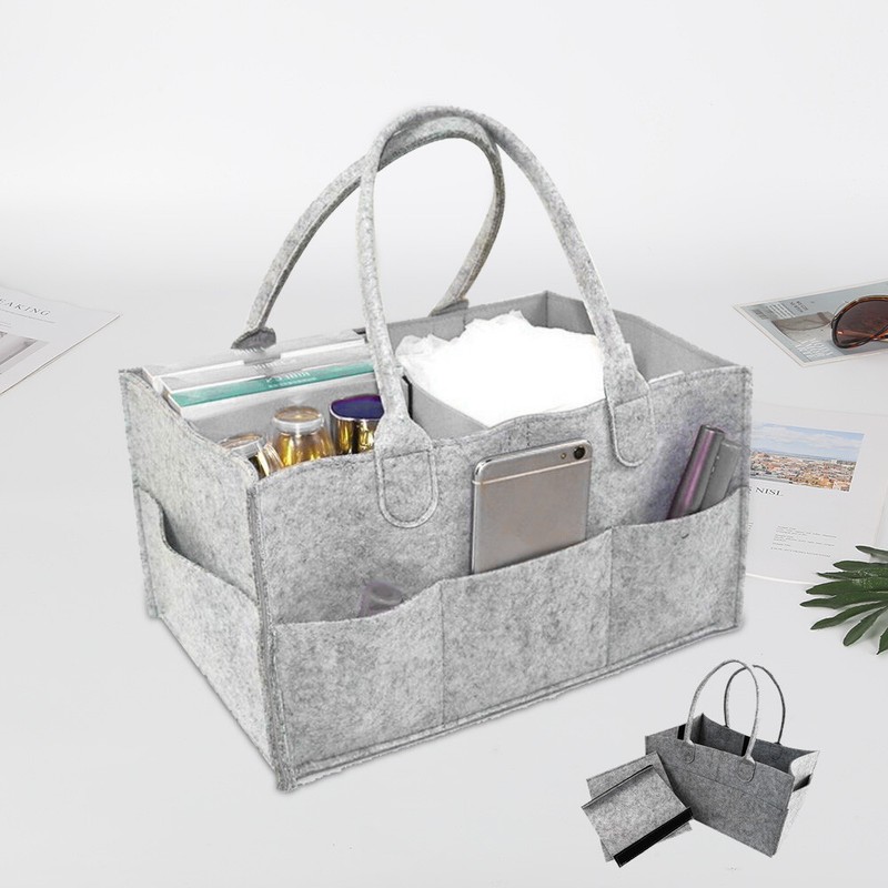 grey felt nappy caddy