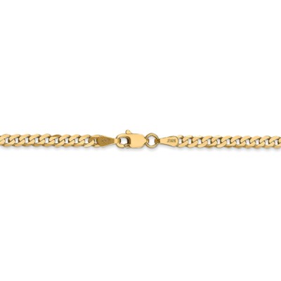 Pre-owned Superdealsforeverything Real 14kt Yellow Gold 2.9mm Beveled Curb Chain; 7 Inch