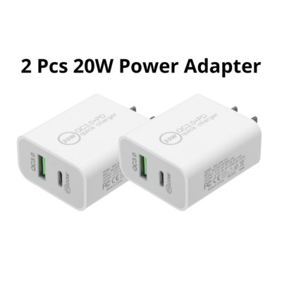 USB C Fast Charger Cord PD QC Power Adapter Cube 20W For Android Samsung Google