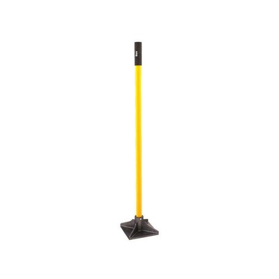Bon Tool 8''x8'' Dirt Tamper W/ 48'' Fiberglass Handle and Cast Iron Head in Yellow