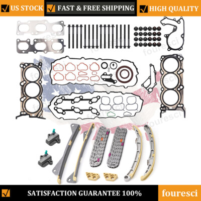 Timing Chain Kit & Head Gasket Set W/ Bolts for Hyundai Kia Cadenza Sorento 3.3L