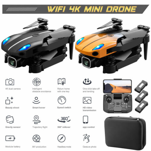 Drone Pro WIFI FPV 4K HD Camera 3 Batteries Foldable Selfie RC Quadcopter 50x
