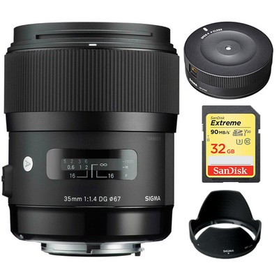Sigma Art Wide-angle lens - 35 mm - F/1.4 DG HSM- Canon EF w/ USB Dock Bundle 