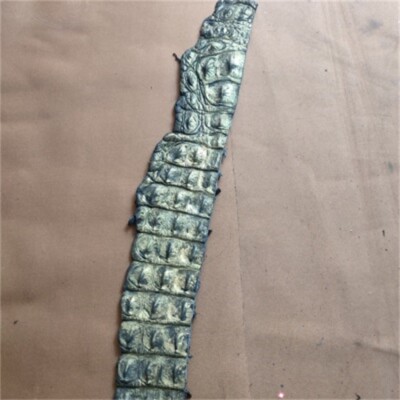 Real Crocodile Skin Bone Dyed Alligator Leather Crafts DIY Key Chain Multicolor