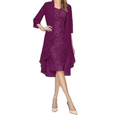 Women 2pcs Lace Evening Gowns Party Dresses for Mother of The Bride Dress     