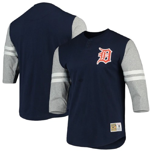 Футболка Mitchell & Ness MLB Youth Boys (8-20) Detroit Tigers с рукавами 3/4 в стиле Хенли