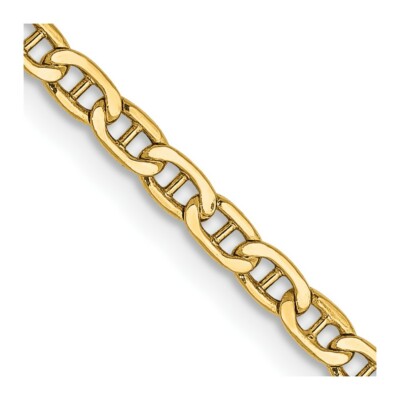 Pre-owned Skyjewelers Real 14k Yellow Gold 2.4mm Anchor Chain; 22 Inch; Women & Men