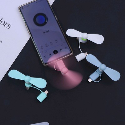 Portable 2 in 1 Cooler Type-C Hanldheld Cooling Fan Mini USB Fan Cell Phone Fans