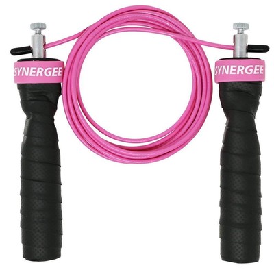 iheart Synergee Speed Jump Rope with 2 Adjustable 10 Ft Cables Power Pink