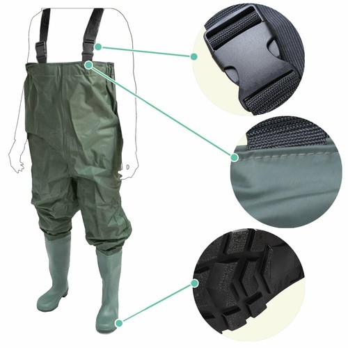 Wathose Anglerhose Gr.40-47 Watstiefel Watthose Teichhose mit Stiefel PVC Gummi