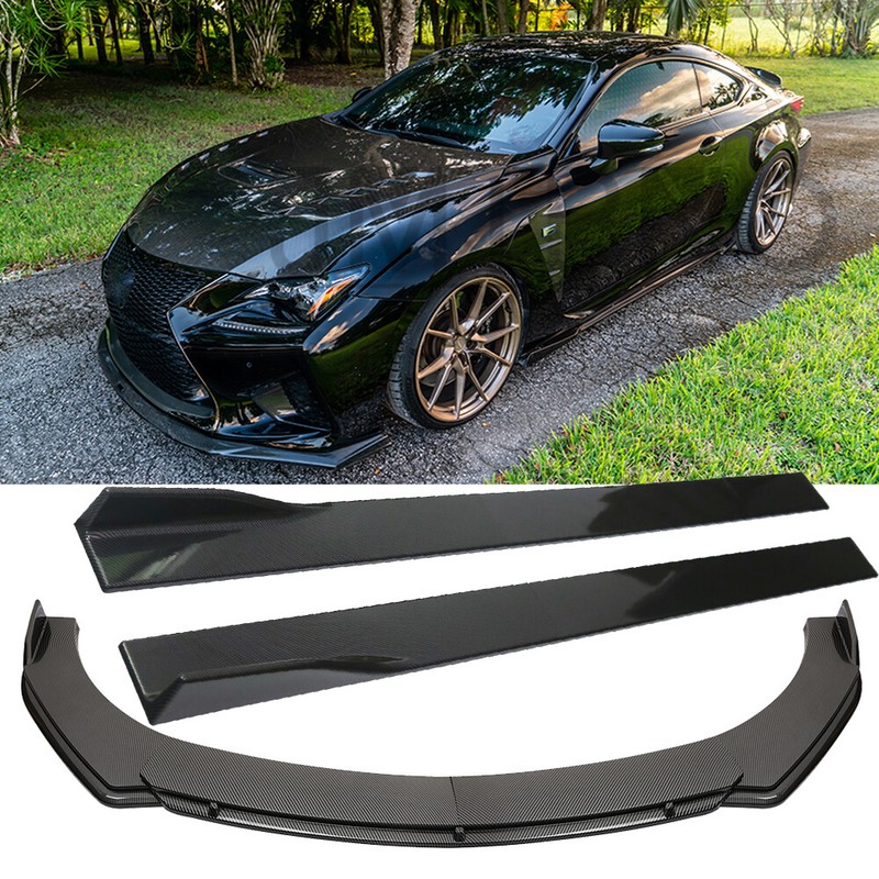 For Lexus RC F IS250 IS350 IS300 Front Bumper Lip Spoiler Splitter + Side Skirts