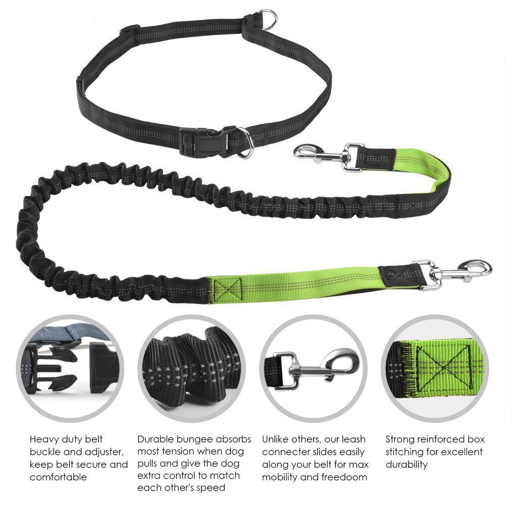 KiddyWoof Hands Free Dog Leash Lead Walking Belt Running Skating Bike riding