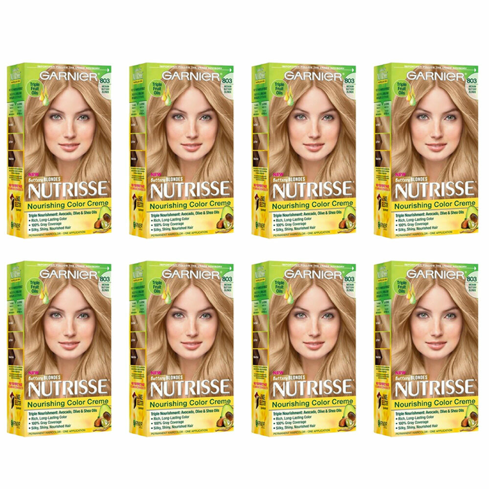 8pk Garnier Nutrisse Hair Color Nourishing Dye 803 Medium Buttery