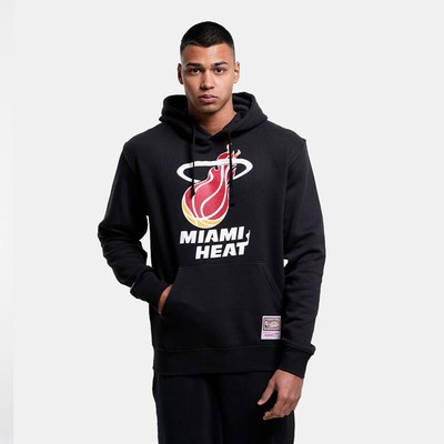

Мужская толстовка с логотипом Mitchell - Ness NBA Miami Heat Team, черная, Черный