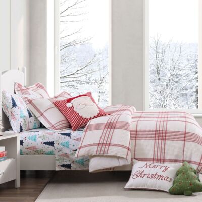Peppermint Plaid Twin Duvet Cover Set - Levtex Home