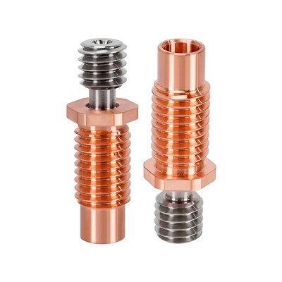 3D V6 Heatbreak 2PCS Upgrade Bi-Metal Heat Break Titanium Alloy + Plated Copp...
