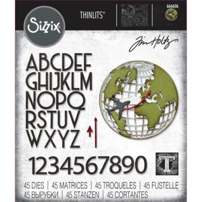 Tim Holtz Sizzix Thinlits Die ~ VAULT WORLD TRAVEL ~ 666606