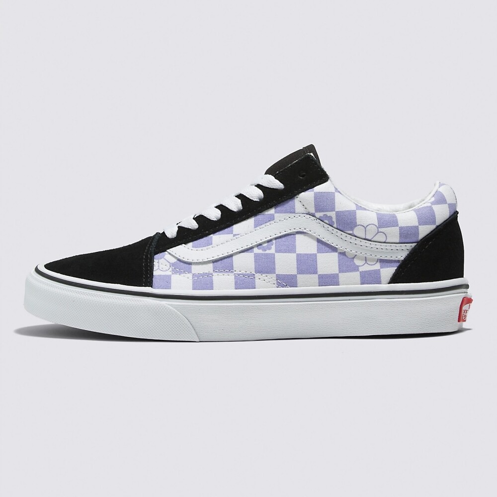 New Vans Old Skool Floral Check Lavender/Black Sneakers Low