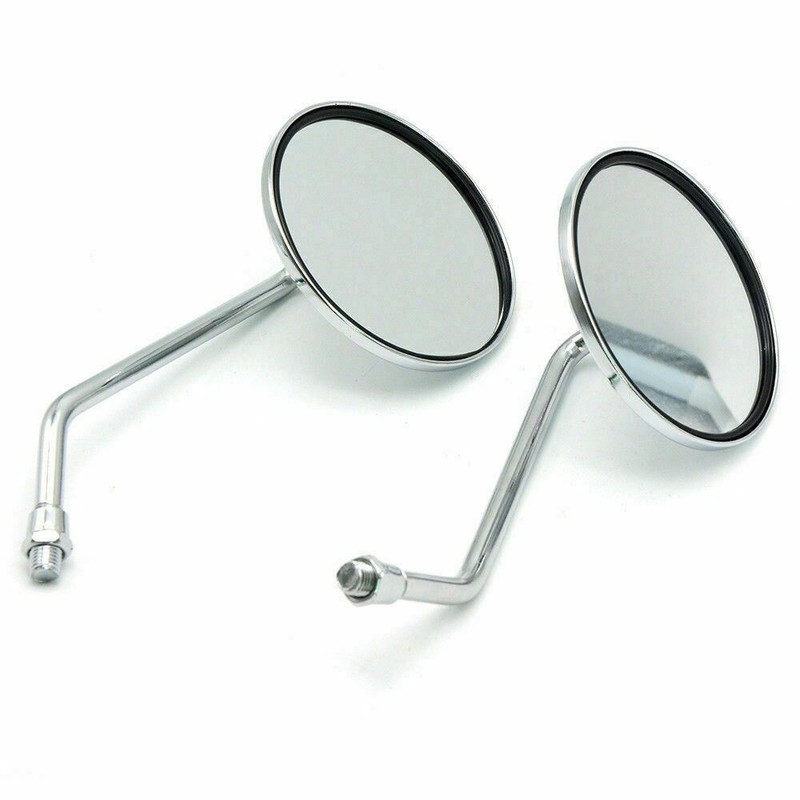 1 pair round chrome mirror 10mm for cafe racer minibike motorcycle AU STOCK