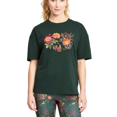 

Женская футболка с короткими рукавами и цветочным принтом Puma X Liberty, зеленые повседневные топы 53, Зеленый