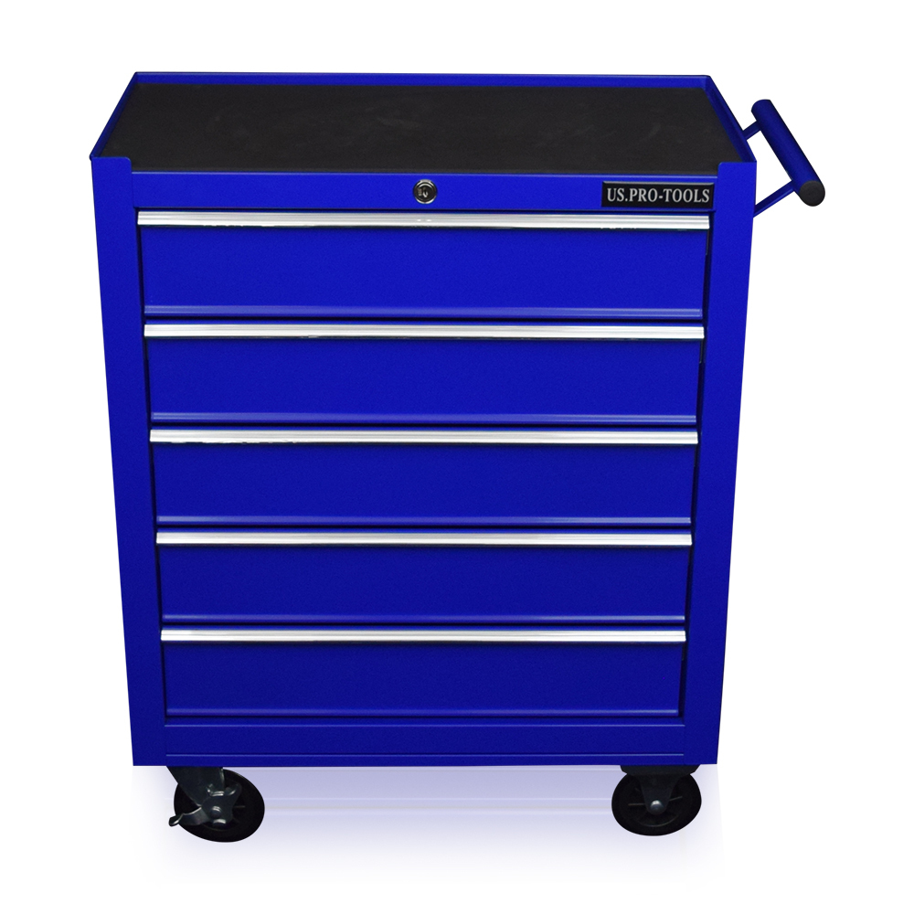 130 US PRO BLUE TOOLS CHEST TOOL BOX ROLLER 5 DRAWERS MECHANICS