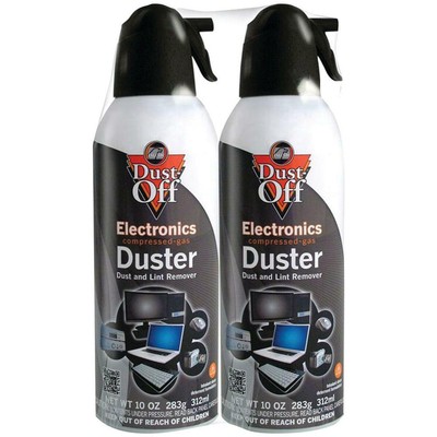 DUST OFF Keyboard Computer Blinds Disposable Compressed Gas Duster 10 oz 2 Pack