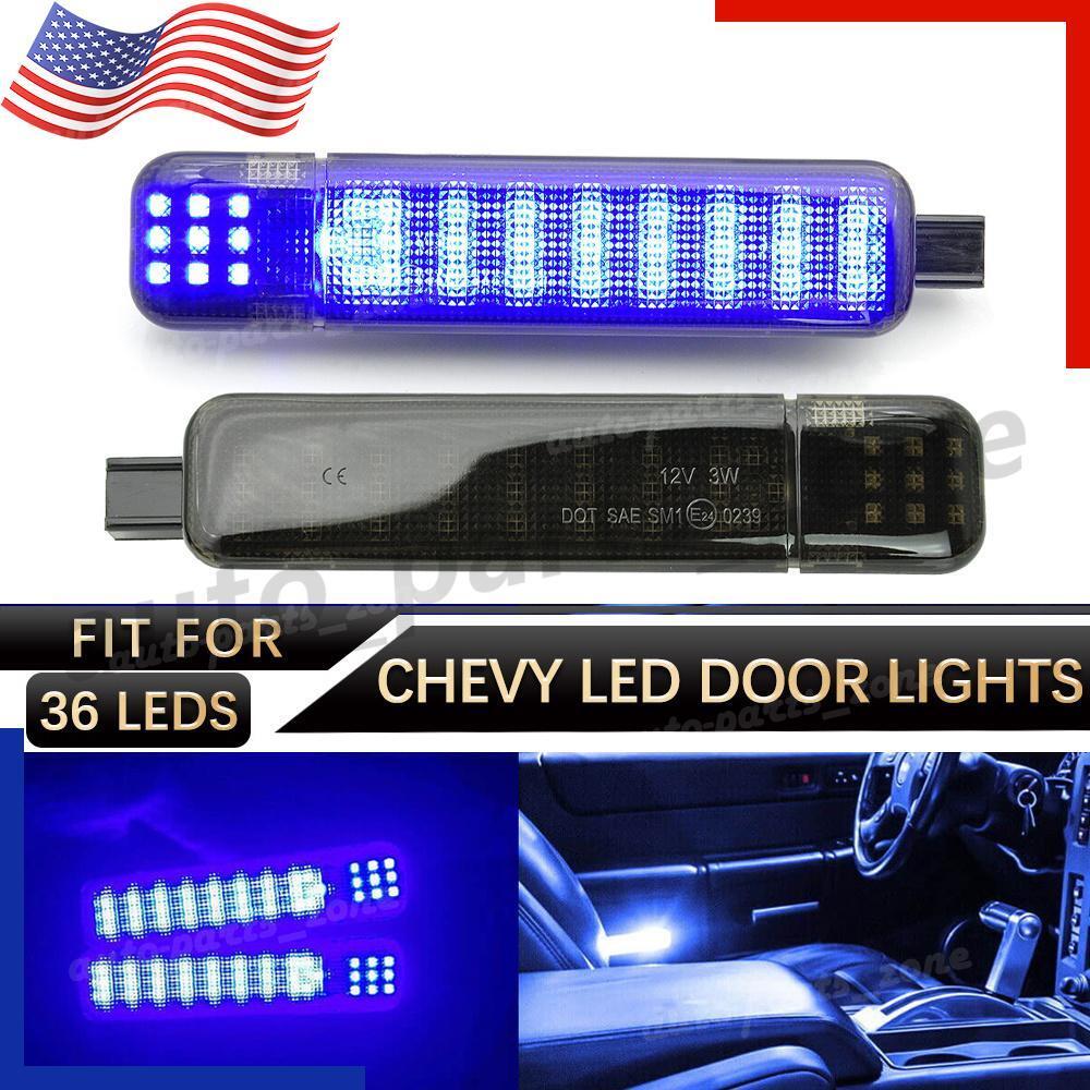 Pair LED Door Courtesy Light For Chevy Silverado Suburban GMC Tahoe Yukon Sierra