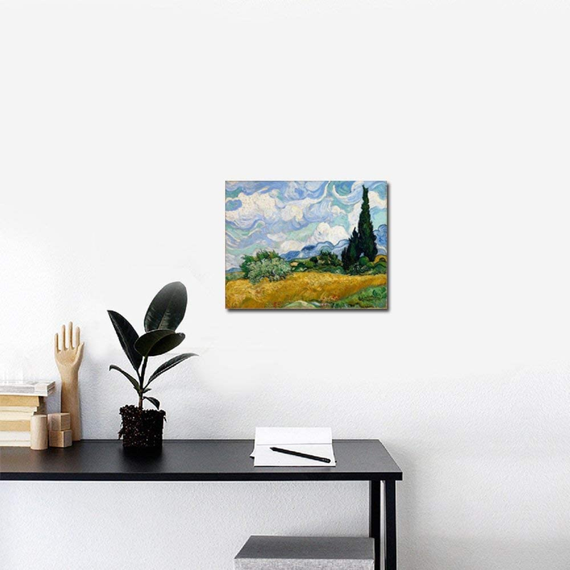 Wheat Field with Cypresses by Van Gogh Famous Oil Paintings Reproduct