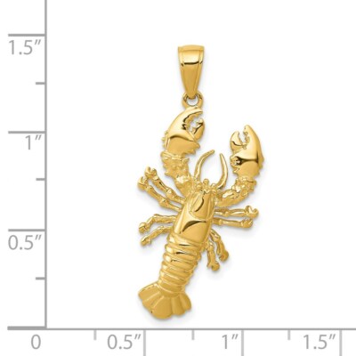 Pre-owned Skyjewelers Real 14kt Yellow Gold Lobster Pendant