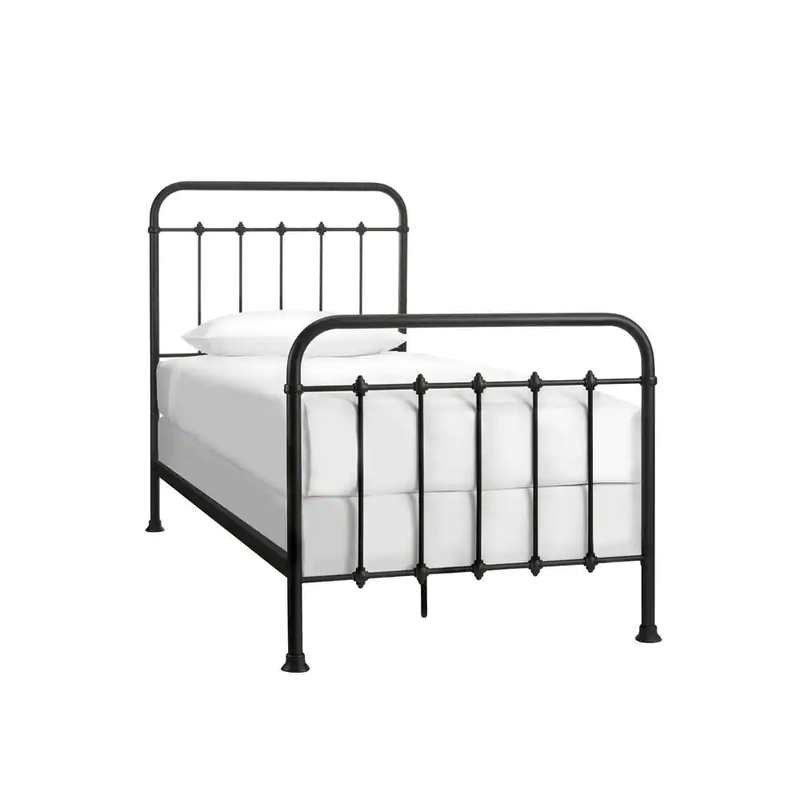 Bed Frame Twin XL Size Steel Headboard Footboard Farmhouse Black Metal Bedroom