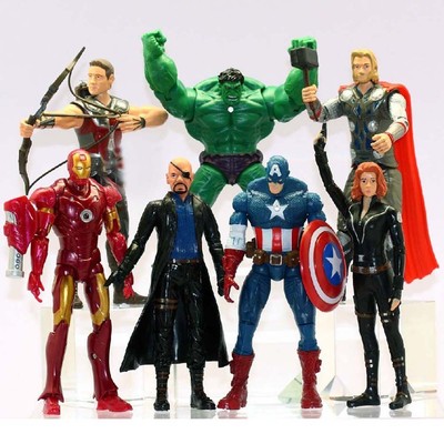 Avengers Thor Hulk Iron Man Captain America Black Widow Action Figure Toy 7 PCS 